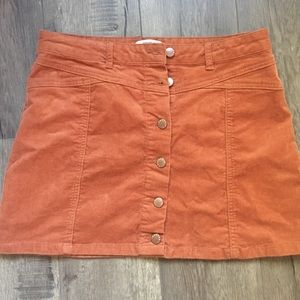 Button up corduroy skirt